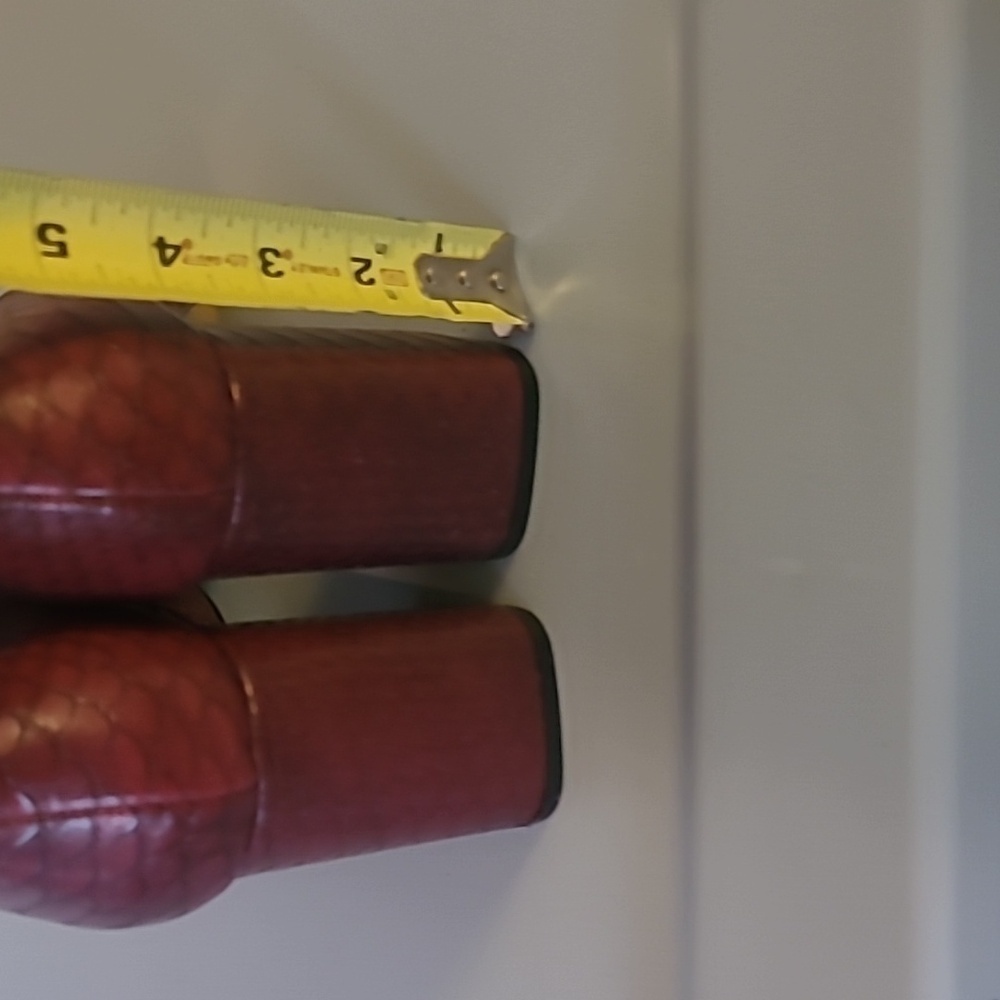 Shu Shop Maroon Crocodile Print Heeled Ankle Boots Size 9 - Picture 7 of 8